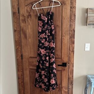 Lulu's Black and Pink Floral Dress